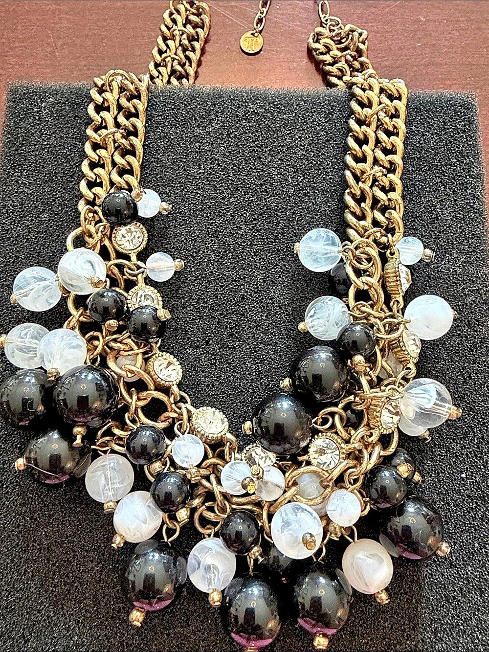 Talbots Gold-Tone Beaded Statement Necklace